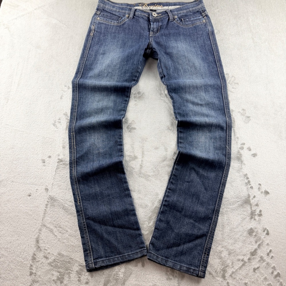 rue21 Premiere Women's Blue Sequin Pocket Straight Leg Jeans Size 7